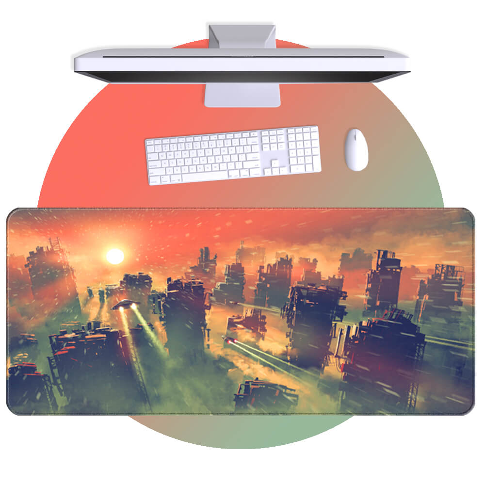 'Dystopian City' Cyberpunk Desk Mat
