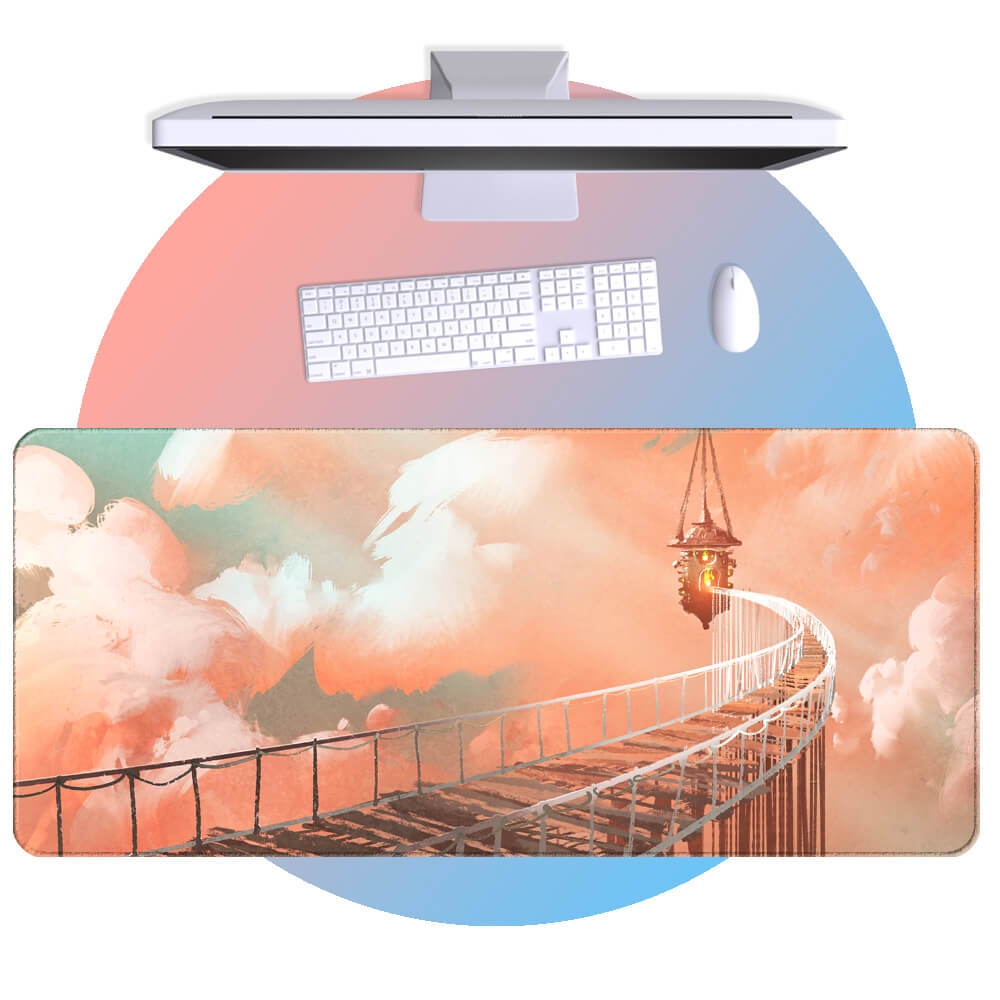 'Bridge to Nowhere' Cyberpunk Desk Mat