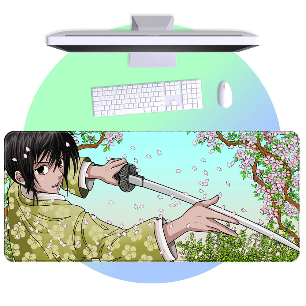 Samurai Cute Girl Anime Desk Mat