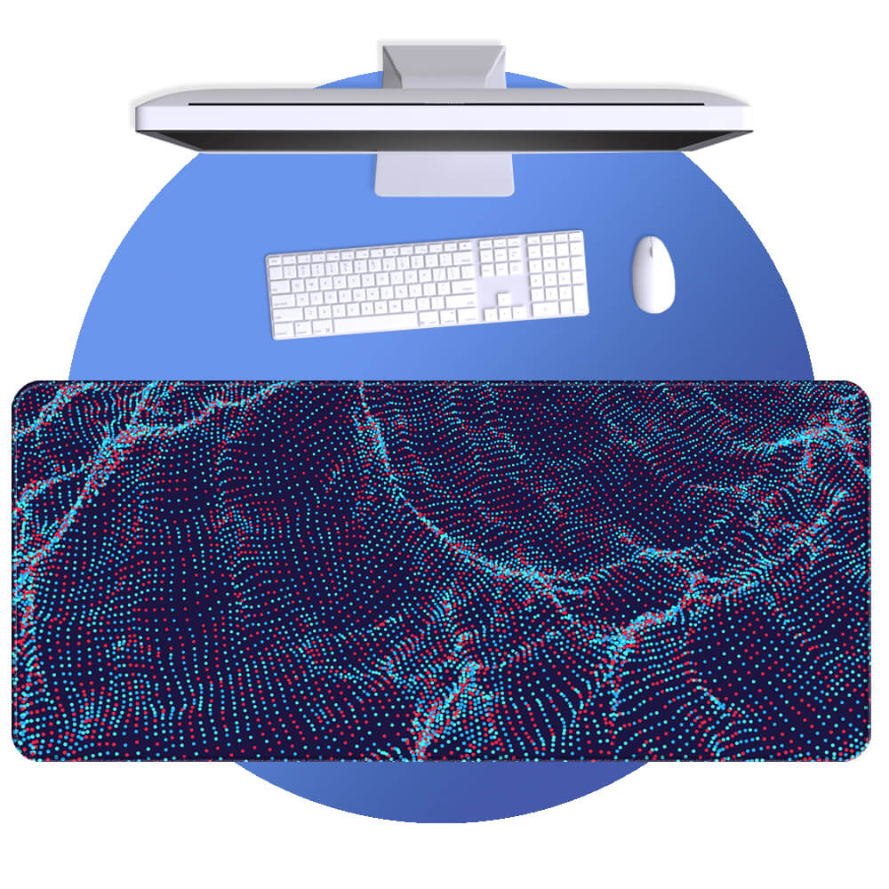 Digital Waves Minimalist Large Desk Mat
