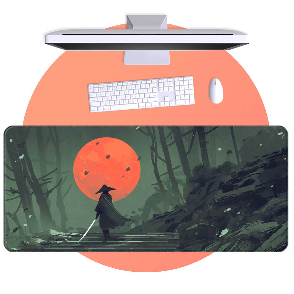 'Ninja Eclipse' Cyberpunk Desk Mat