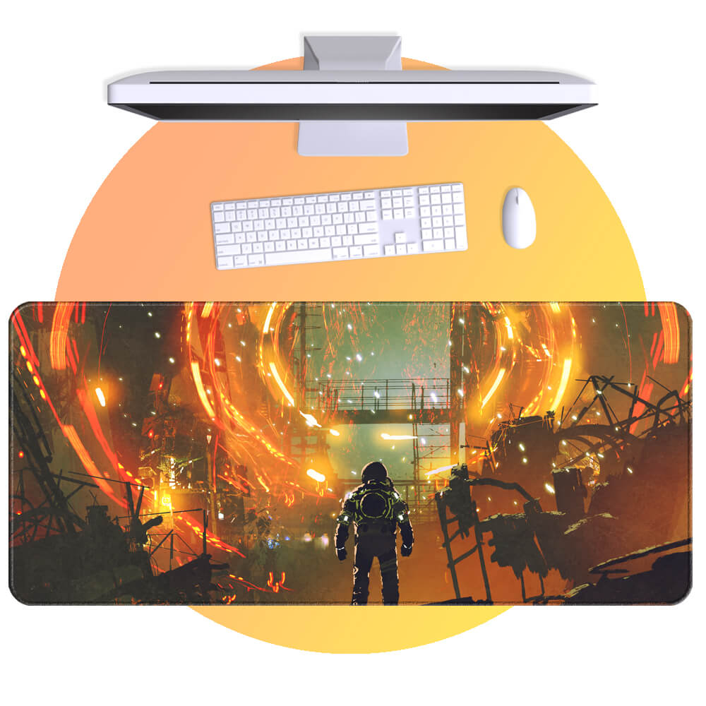 'Inferno Astronaut' Cyberpunk Desk Mat