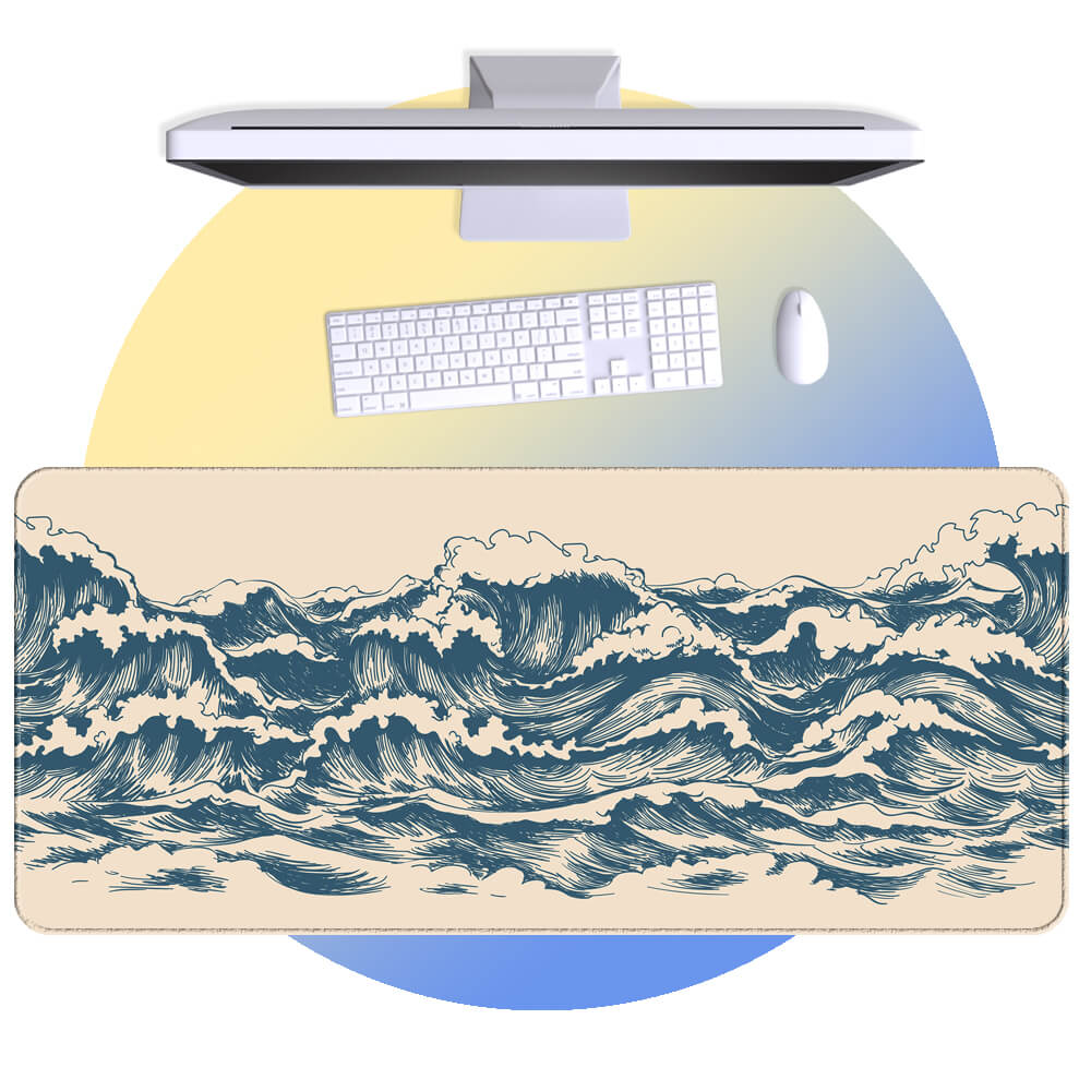 Japanese Great Wave Large Desk Mat