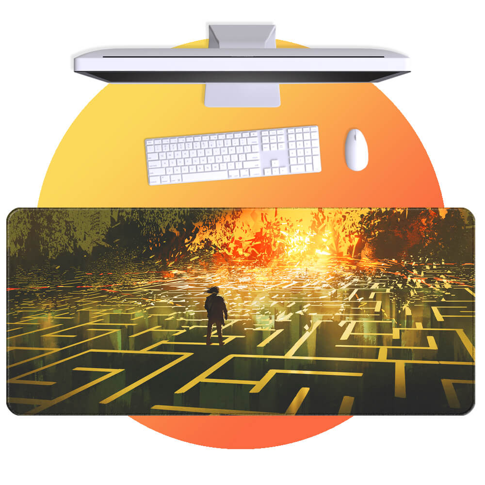 'Maze Runner' Cyberpunk Desk Mat