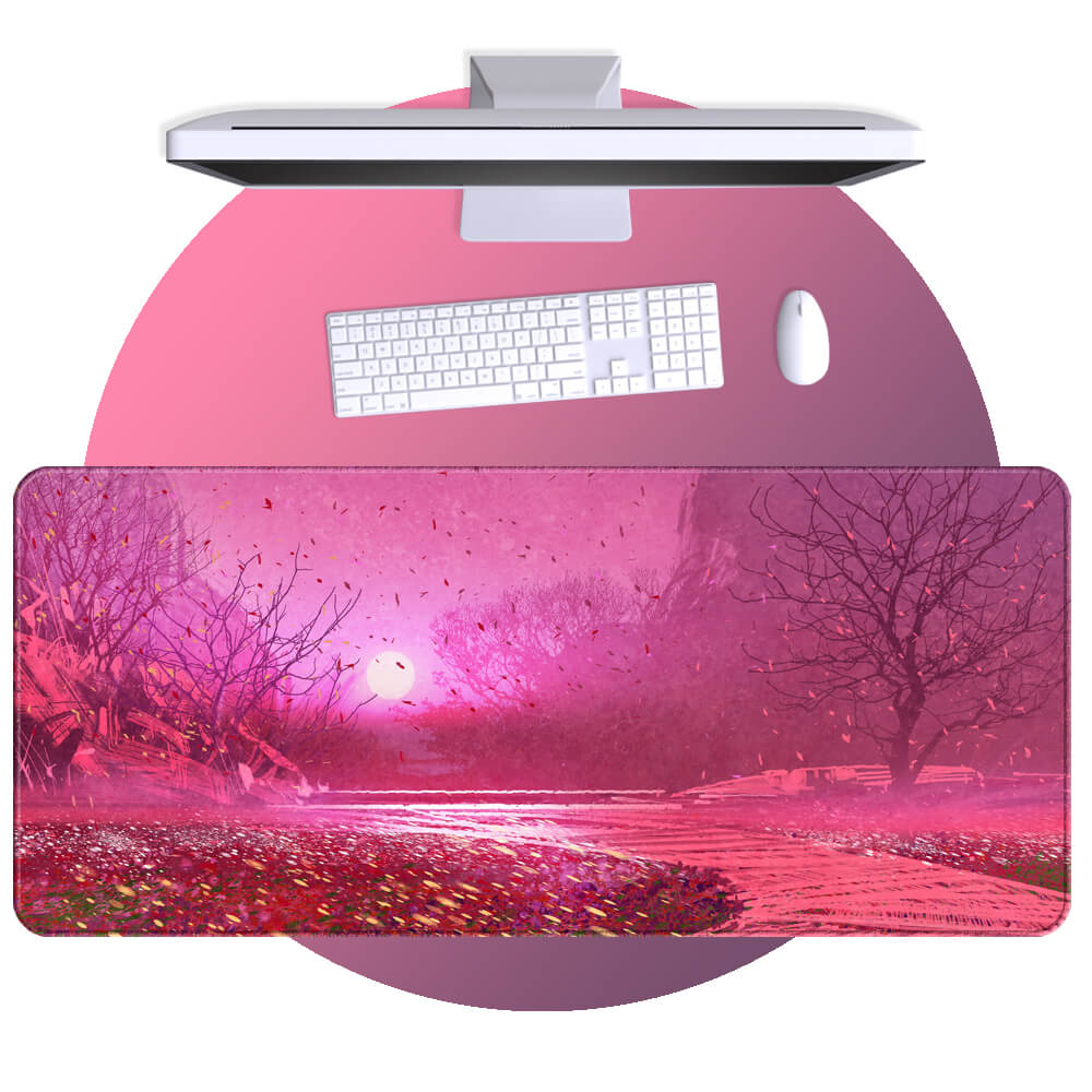 'Pink Forest' Large Desk Mat